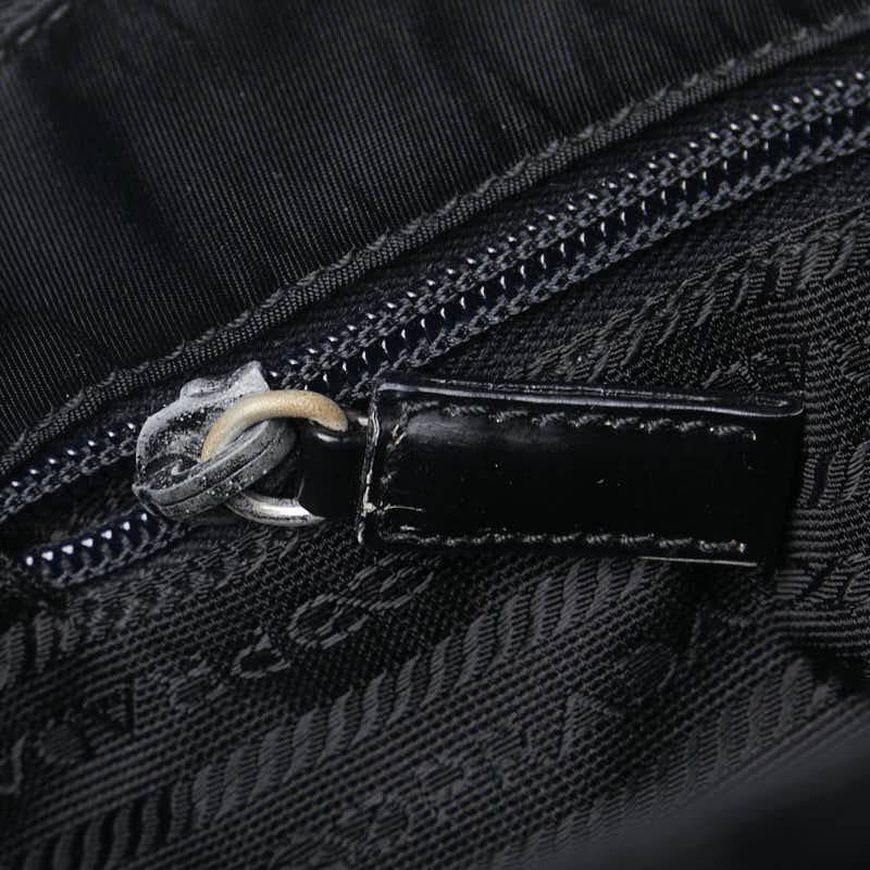 Prada Triangle Logo Sheet Bag B5469 Black Nylon Leather  Prada