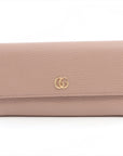 Gucci GG Marmont 456116 Leather Long Wallet Pink Beagle