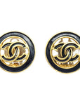Chanel 1993 CC Cutout Round Earrings Small