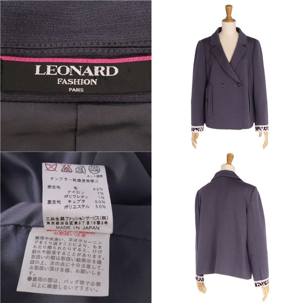 LEONARD FASHION Jacket Double Brest Wool   13R (L equivalent) Gr  Shenzhen