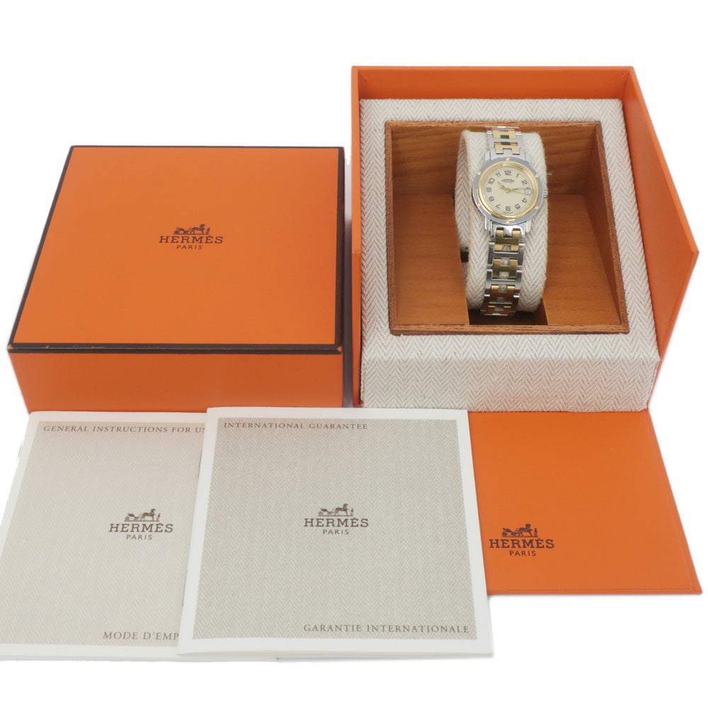 Hermes Clapper CL4.220 Ivory Dial SS Combi Quartz  Women