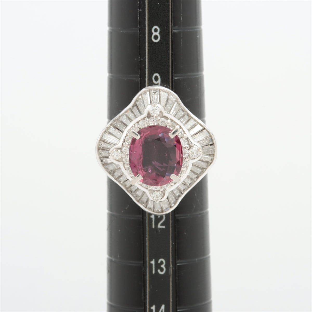 Pink sapphire diamond ring Pt900 12.4g R2.256 D1.59