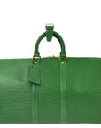 Louis Vuitton Green Epi Keepall 45 Travel Duffle Handbag M42974