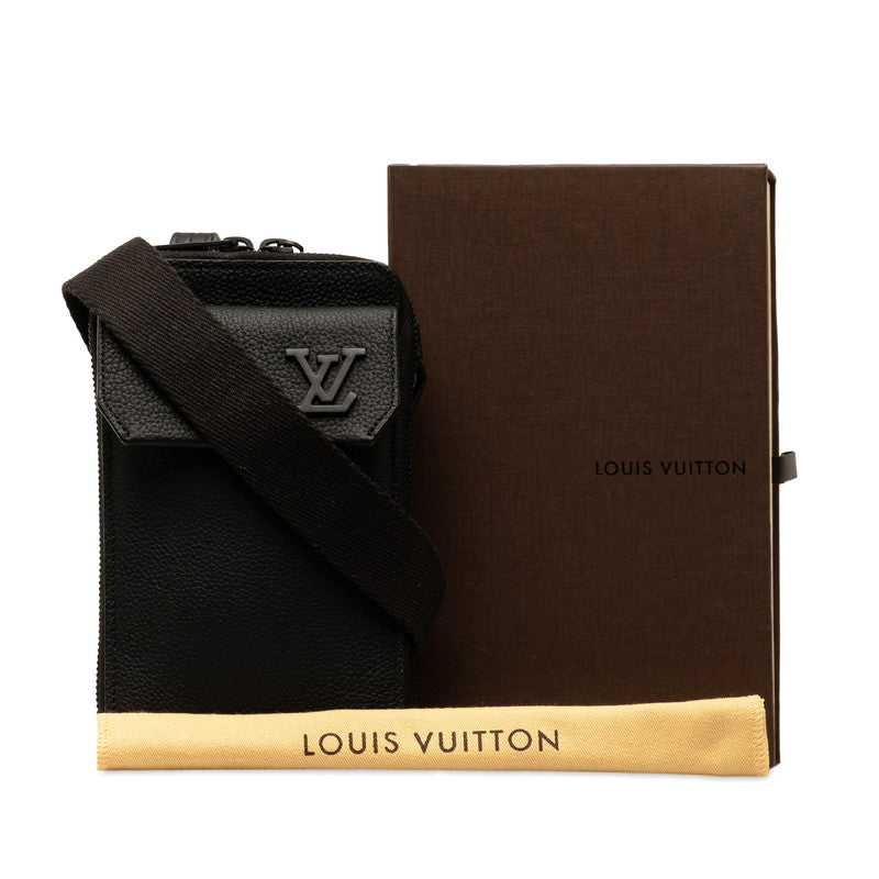 Louis Vuitton M57089 Noir Black Green Leather  Louis Vuitton LV Logo Pouch Shoulder Bag