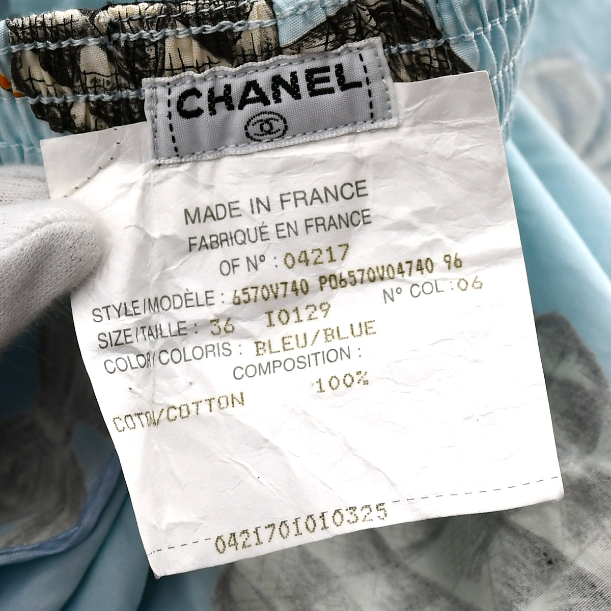 Chanel Icon Half Pants Light Blue 