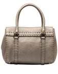 Fendi Selleria Linda Mini Handbag 8R486 Gr Silver Leather  Fendi