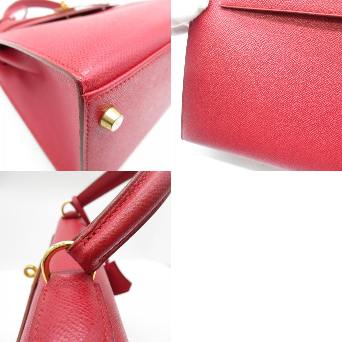 Hermes Hermes Kelly 28 Rousseff Handbag Handbag  (Bosque) Courchevelly  Red