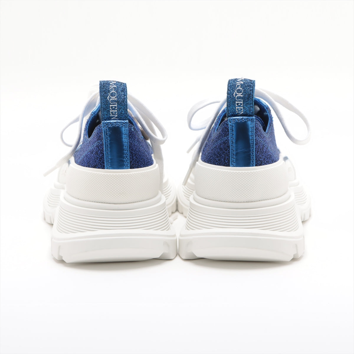 Alexander McQueen Fabric Trainers 37  Blue x White 685707 Glitter Change Himo