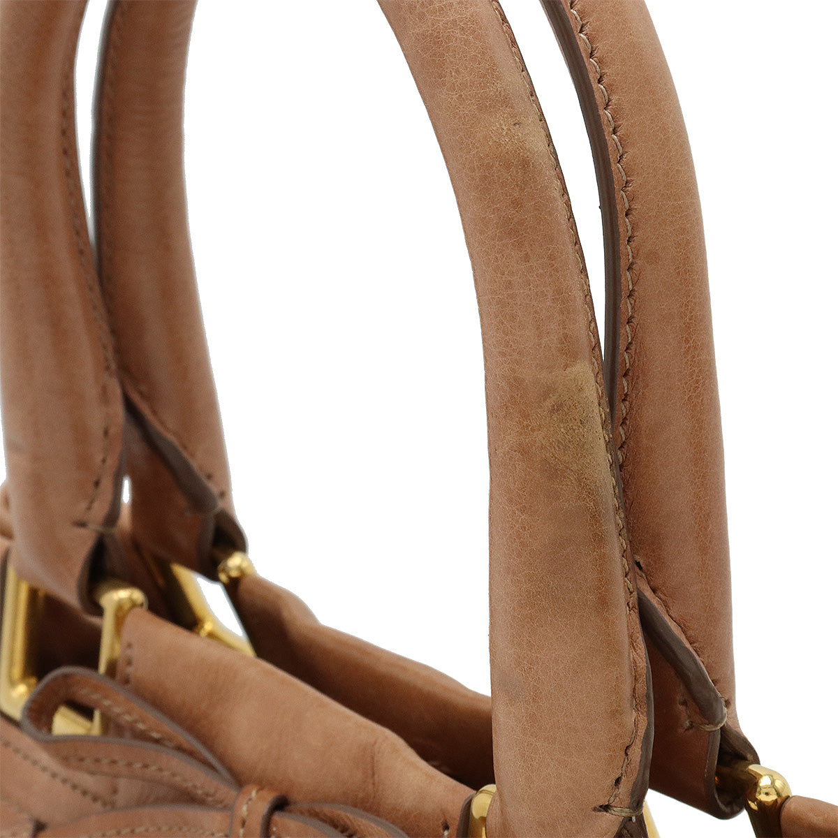 PRADA Prada Ribbon Handbag 2WAY Shoulder Bag Leather CAMMEO Pink Beige Gold  Domestic Boutique Purchases BN2245