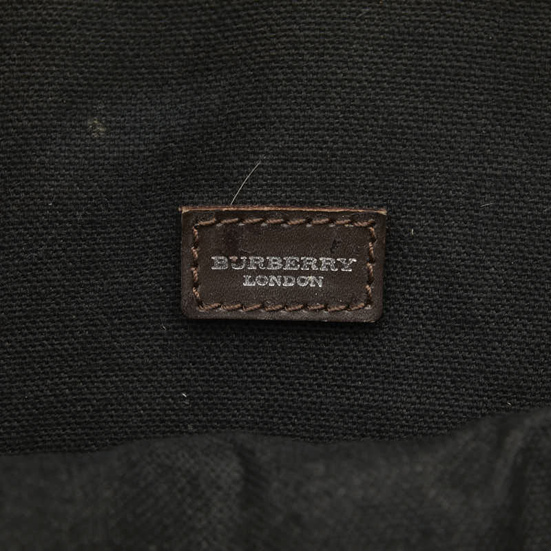 Burberry Nova 格紋單肩包 棕色 PVC 皮革 BURBERRY
