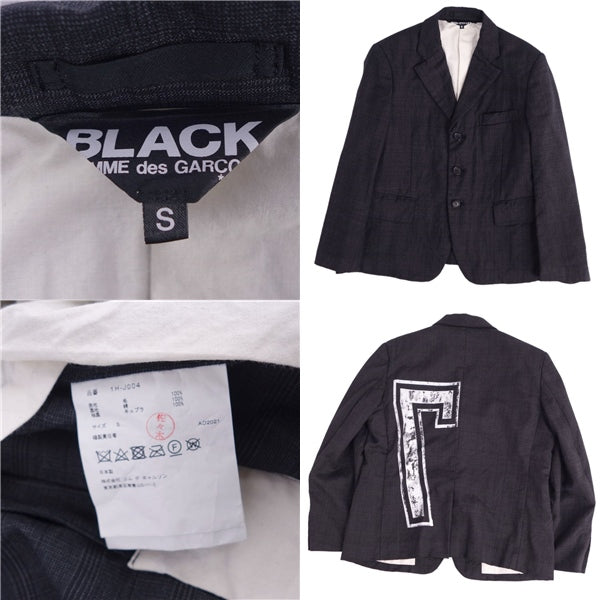 BLACK COMME DES GARCONS Jacket Check Wall Out  S Dark Gr