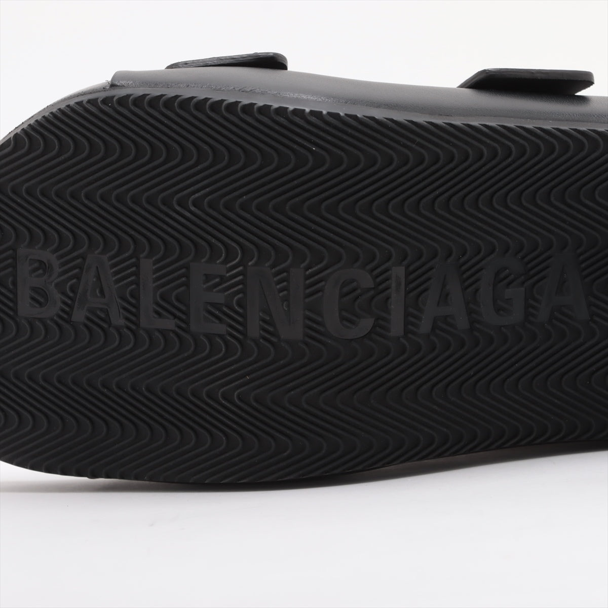 Balenciaga Leather Sandal 37  Black Morca 656621