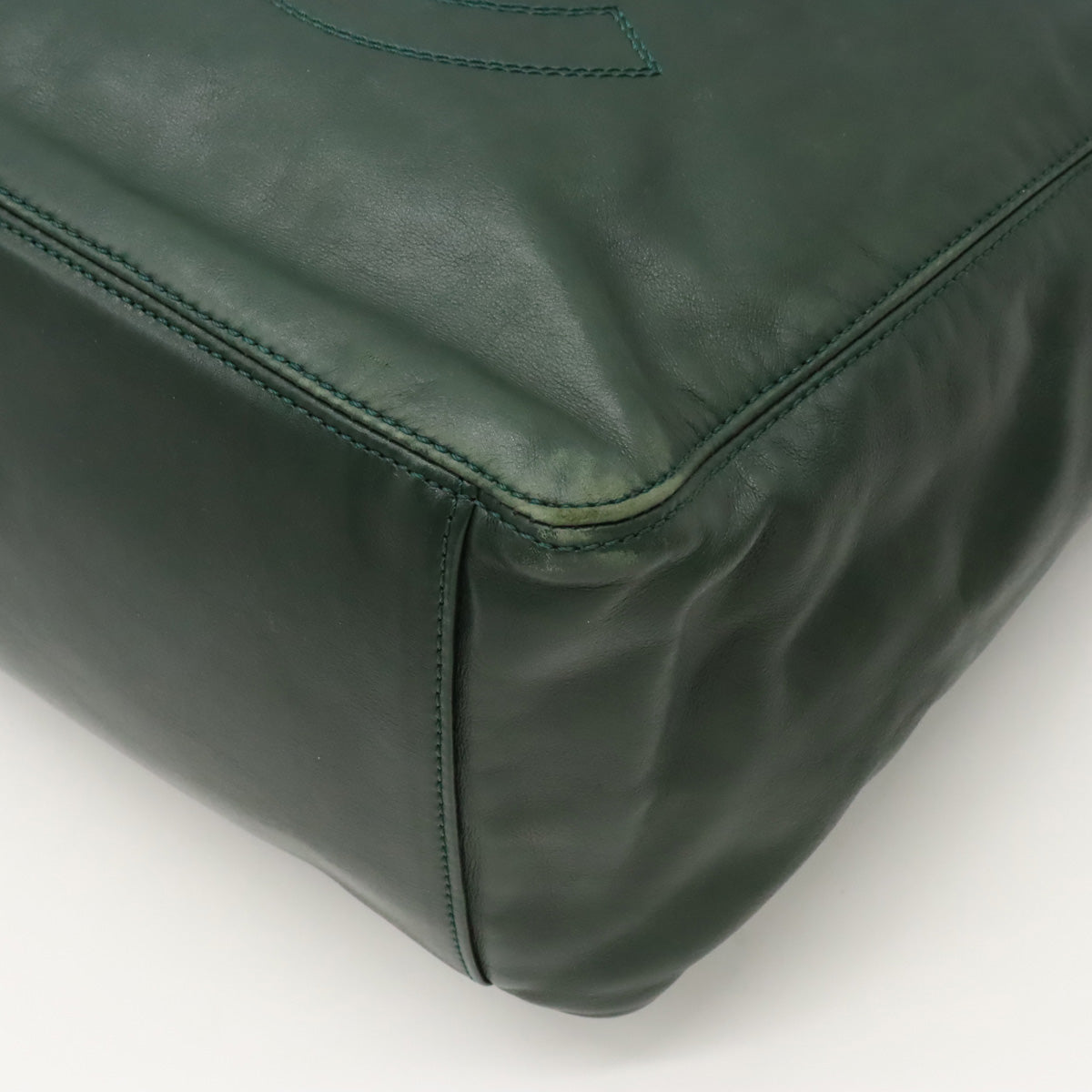 CHANEL CHANEL COCOMARK TASELL FRINGE Tote BAG Semi-sder leather dark green