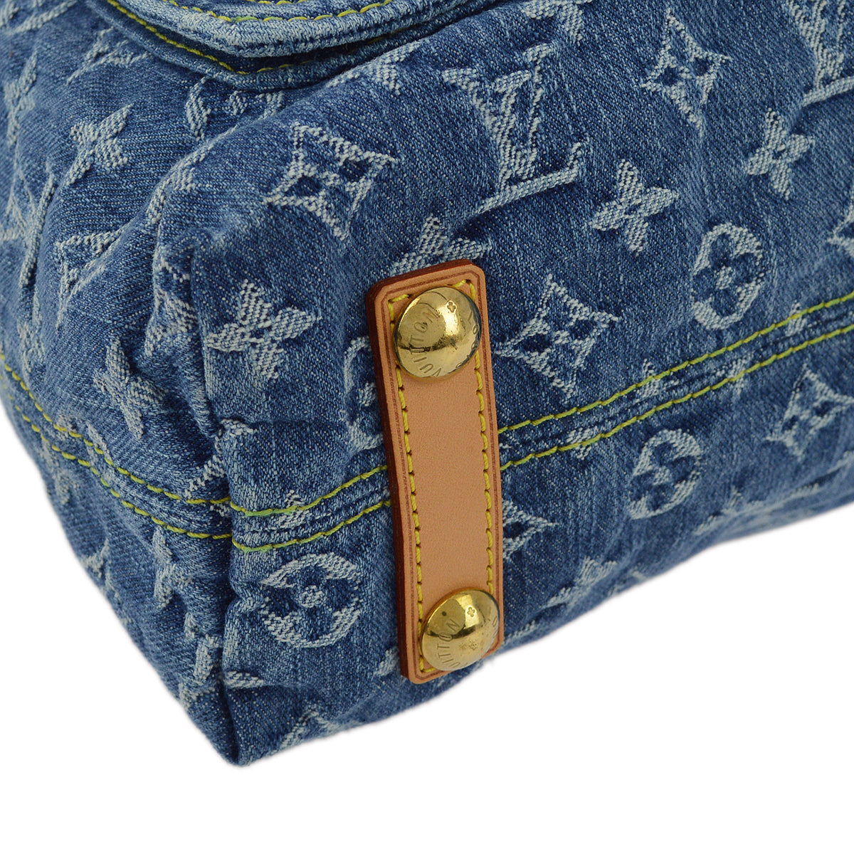 Louis Vuitton 2005 Bleu Monogramme Denim Baggy GM Shoulder Bag M95048