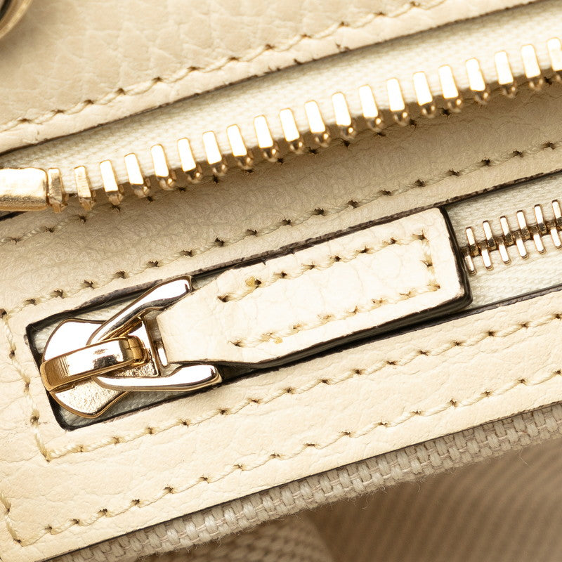 Gucci Interlocking G Soho Handbag Shoulder Bag 2WAY 607722 Beige Leather  Gucci