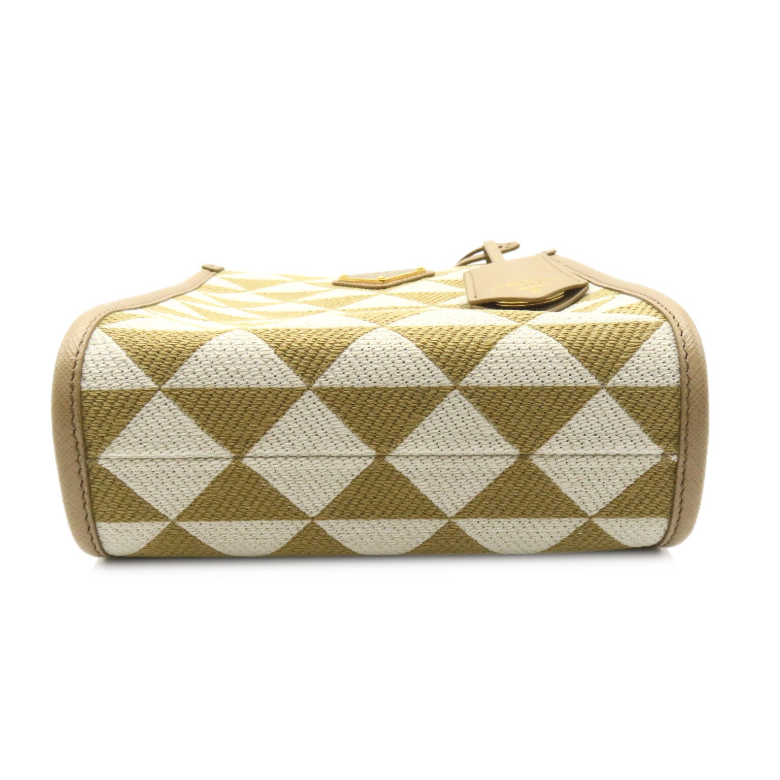 Prada 2w Shoulder 2way Shoulder Bag Leather Linen  Beige / White / CORDA/TALCO 1BA3552FKLF0J0A
