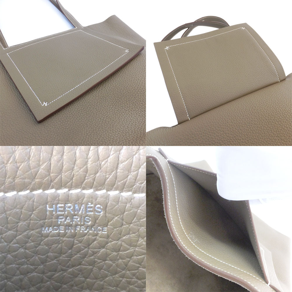 Hermes Cabbasserie 46 Tote Bag Etoupe Leather Brown 2021