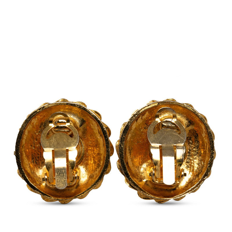 Chanel Boucles d&#39;oreilles rondes à motif Mademoiselle Plaqué or Femme