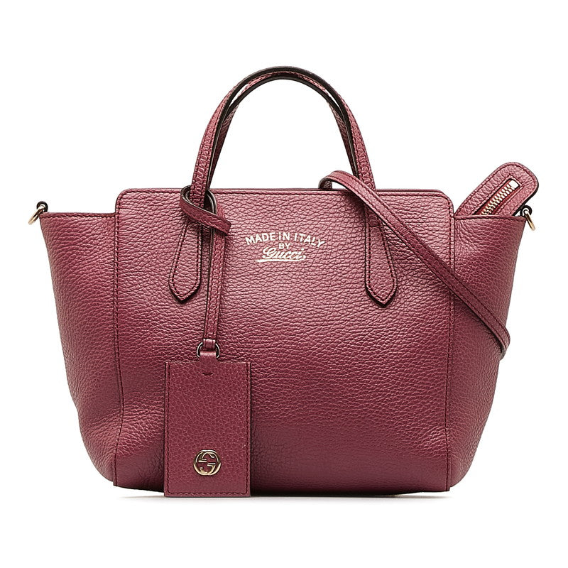 Gucci Swing Tote Handbag Shoulder Bag 368827 Pink Leather Women&#39;s