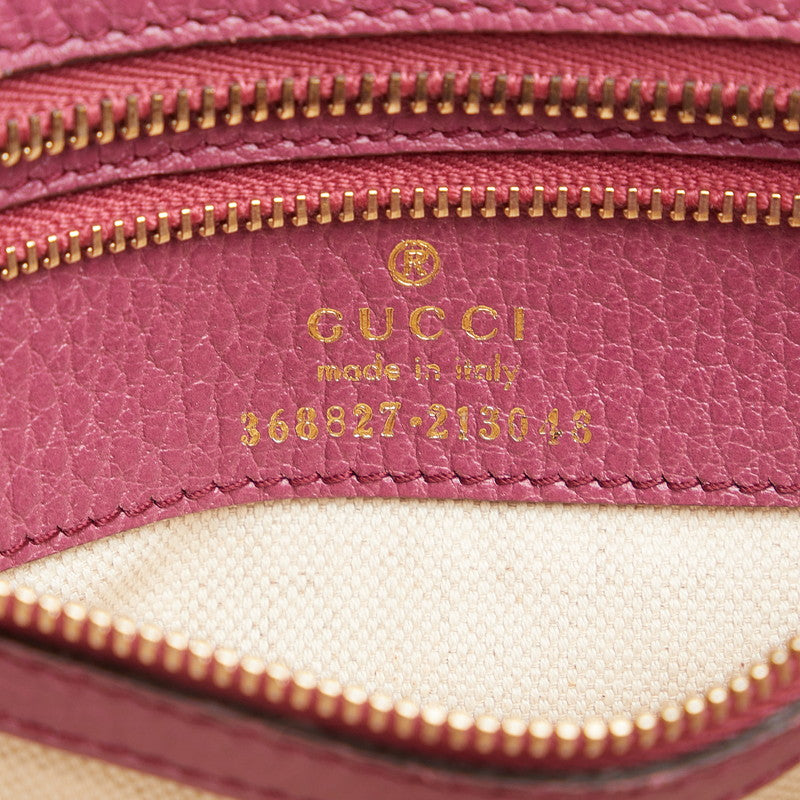Gucci Swing Tote Handbag Shoulder Bag 368827 Pink Leather Women&#39;s