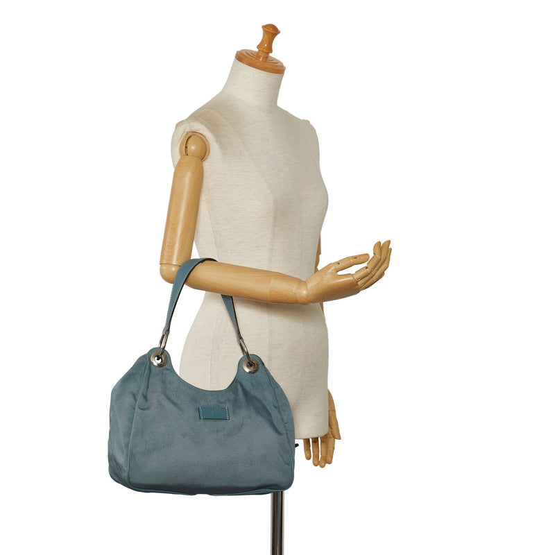 Gucci Handbag One Shoulder Bag 244342 Light Blue Canvas Leather Women's