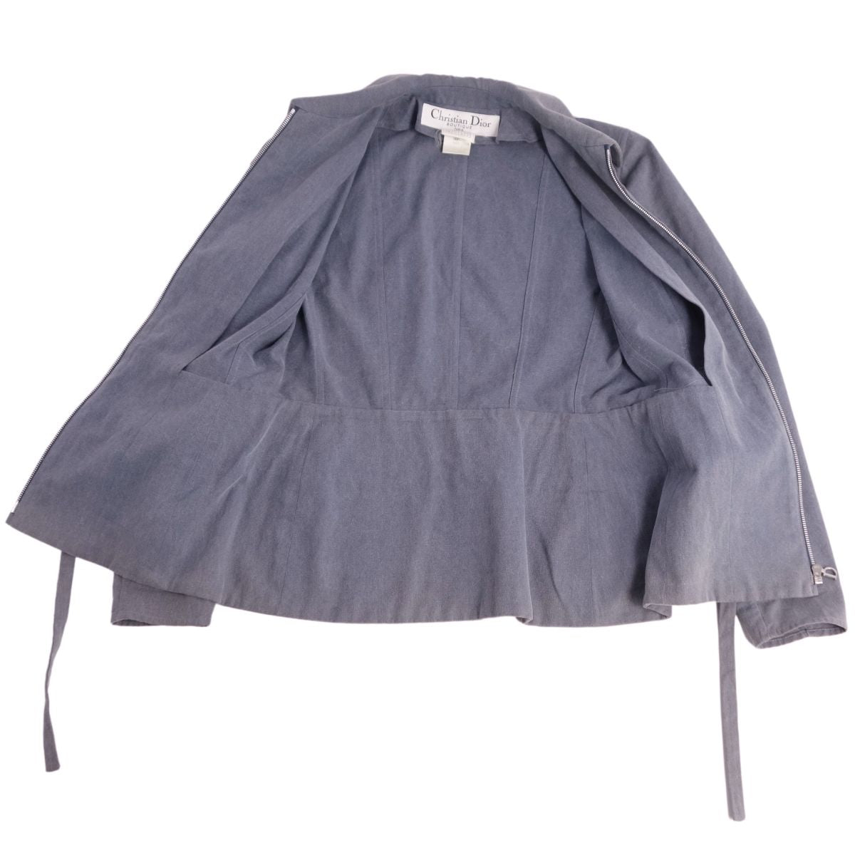 Vint Christian Dior Jacket Bronze Zip Up Ribbon Cotton   F40 GB12 USA8 (M Equivalent) Gr