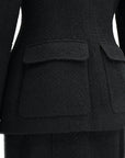 Chanel Setup Suit Jacket Skirt Black 95A 