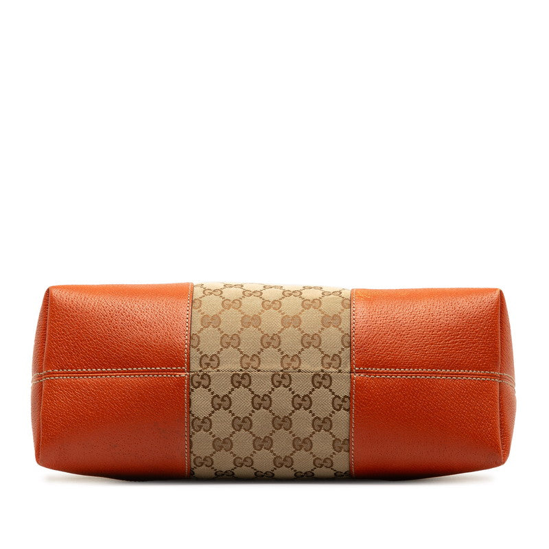 Gucci GG canvas shoulder bag 323673 beige orange canvas leather ladies GUCCI