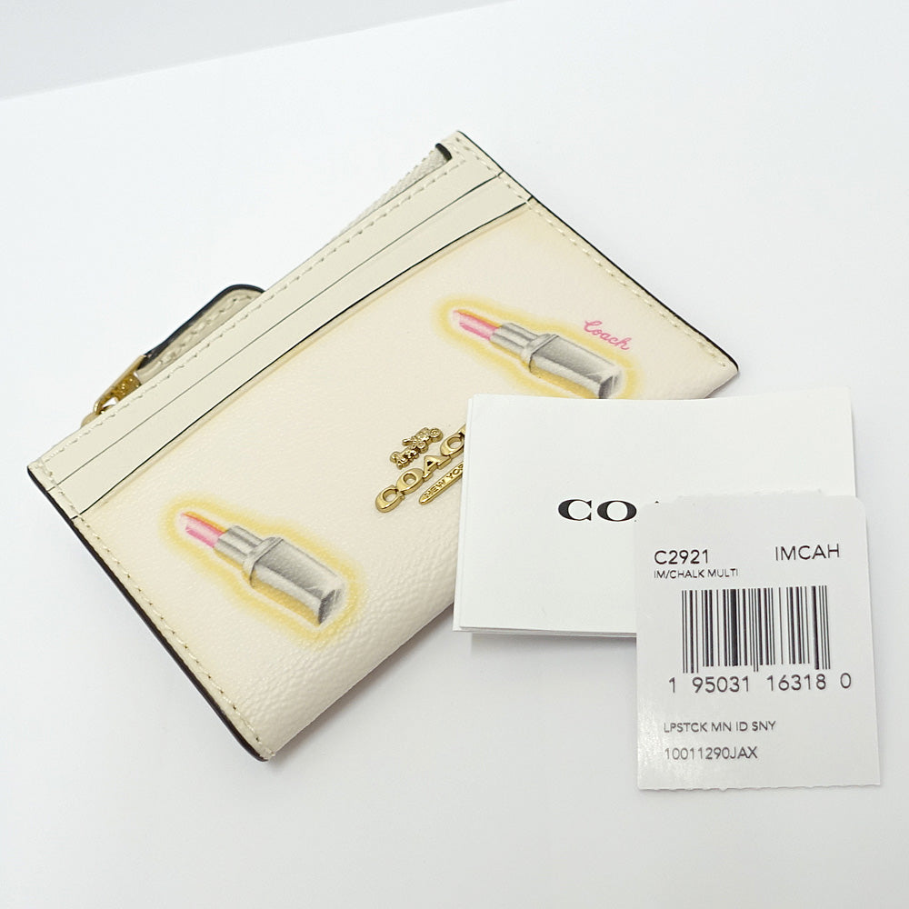 Coach Coach Coin Case C2921 IMCAH Lipstick PVC  Canvas/Leather Chock Multicolor GD G  Women  Dress Small Other Only Console