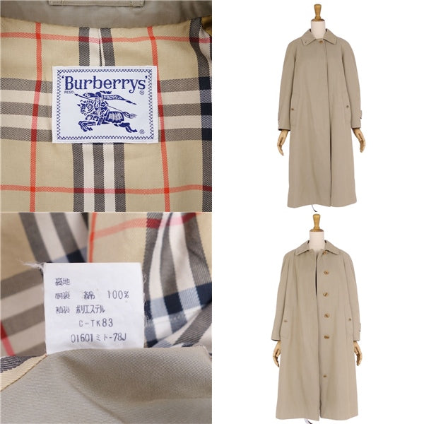 Vint Burberry s Coat Stainless Colour Coat Balmacorn Coat Cotton 100% Out  M Beige Cake