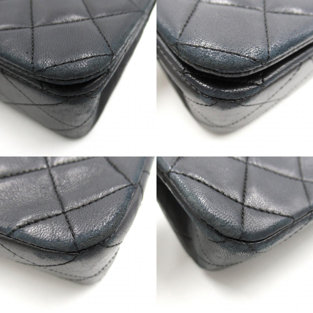 Chanel Single Flap Chain Shoulder Bag Single Flat Chain Shoulder Bag  Black