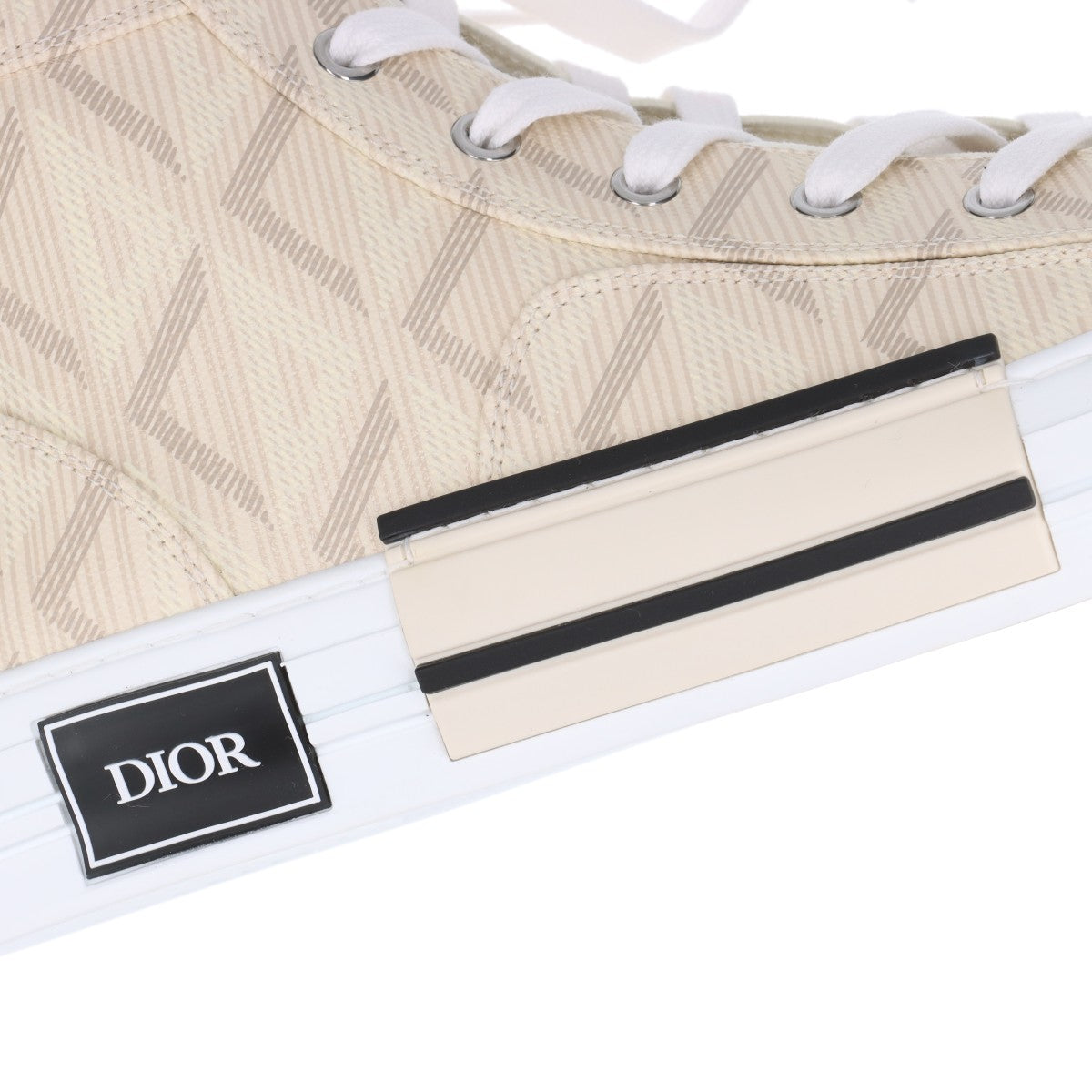 Dior B23 22AW PVC Leather High-Cut Sneaker 40 Men Beige× Ivory LS0322 CD Diamond   Box  Bag