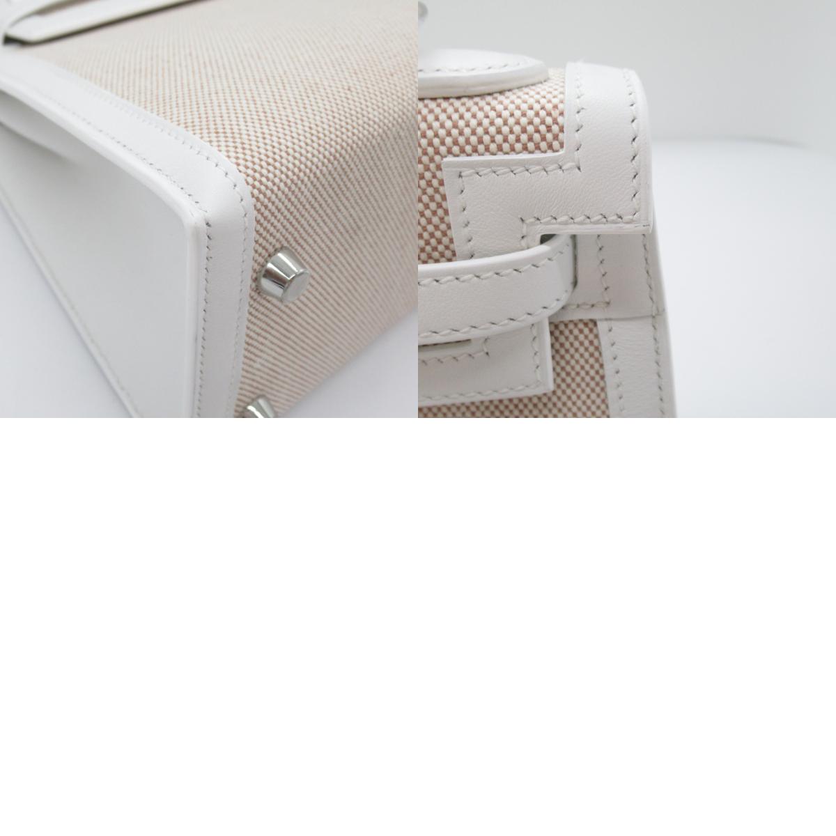 Hermes Hermes Kelly 25 Versailles Outdoor Sewing Handbag Handbag Handbag Canvas Leather  Towerash  White