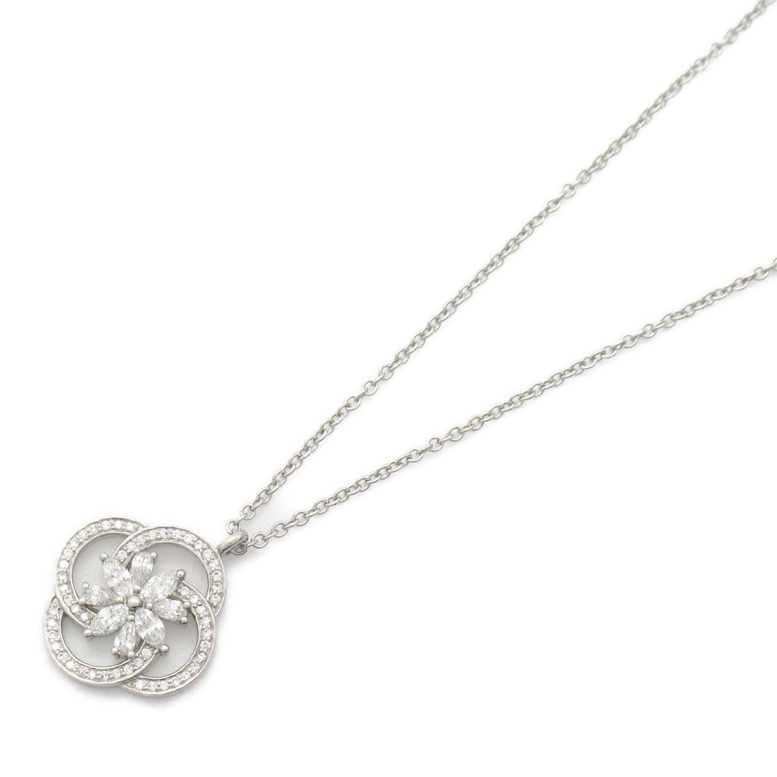 Tiffany TIFFANY&amp;CO Victoria Cluster Diamond Necklace Collar Jewelry Pt950 Platinum Diamond  Clearance