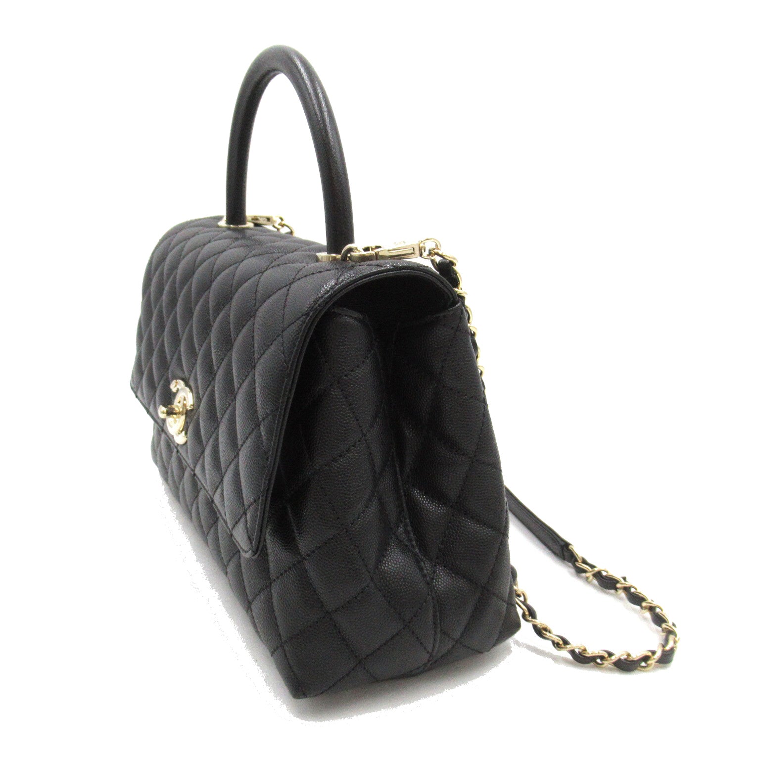 Chanel Coco Handler 2w Shoulder 2way Shoulder Bag Caviar S  Black A92991