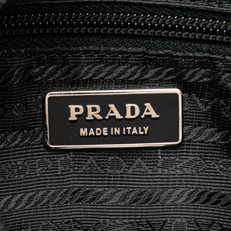 Prada Triangle Logo   Shoulder Bag 1BD994 Black Nylon Leather  Prada  Ladies