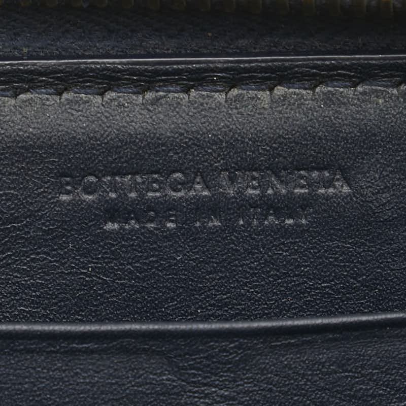 BOTTEGAVENETA Long wallet Round Fashner Navy Leather  BOTTEGAVENETA