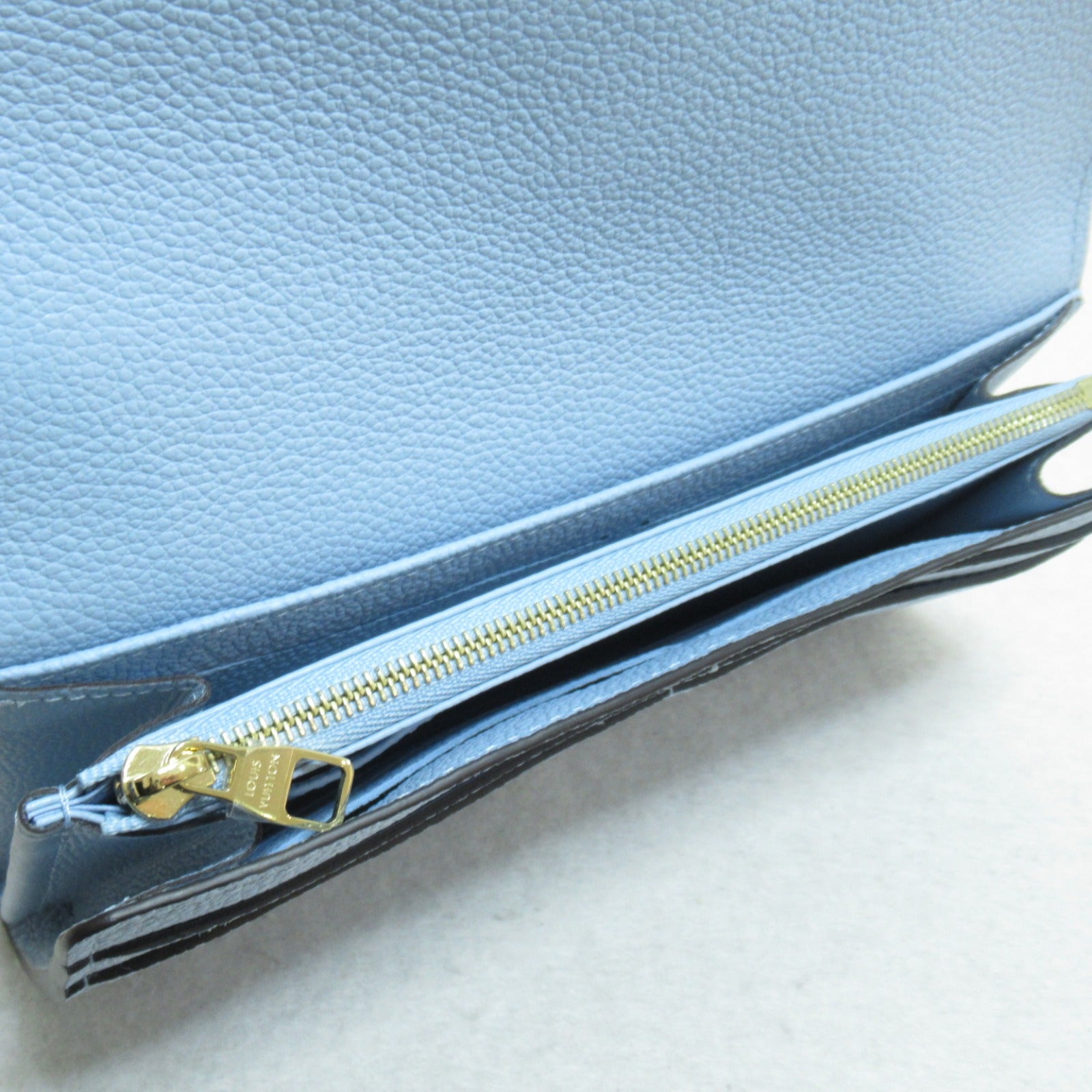 Louis Vuitton Louis Vuitton Portefolio Sarah Round Long Wallet Wallet Leather Monogram Emplant  Blue M82048
