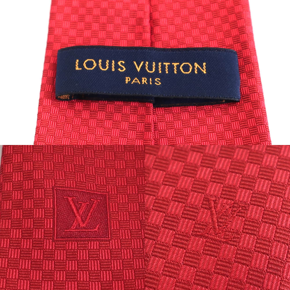 Louis Vuitton Cravat Red Cravat Micro-Damier M78751