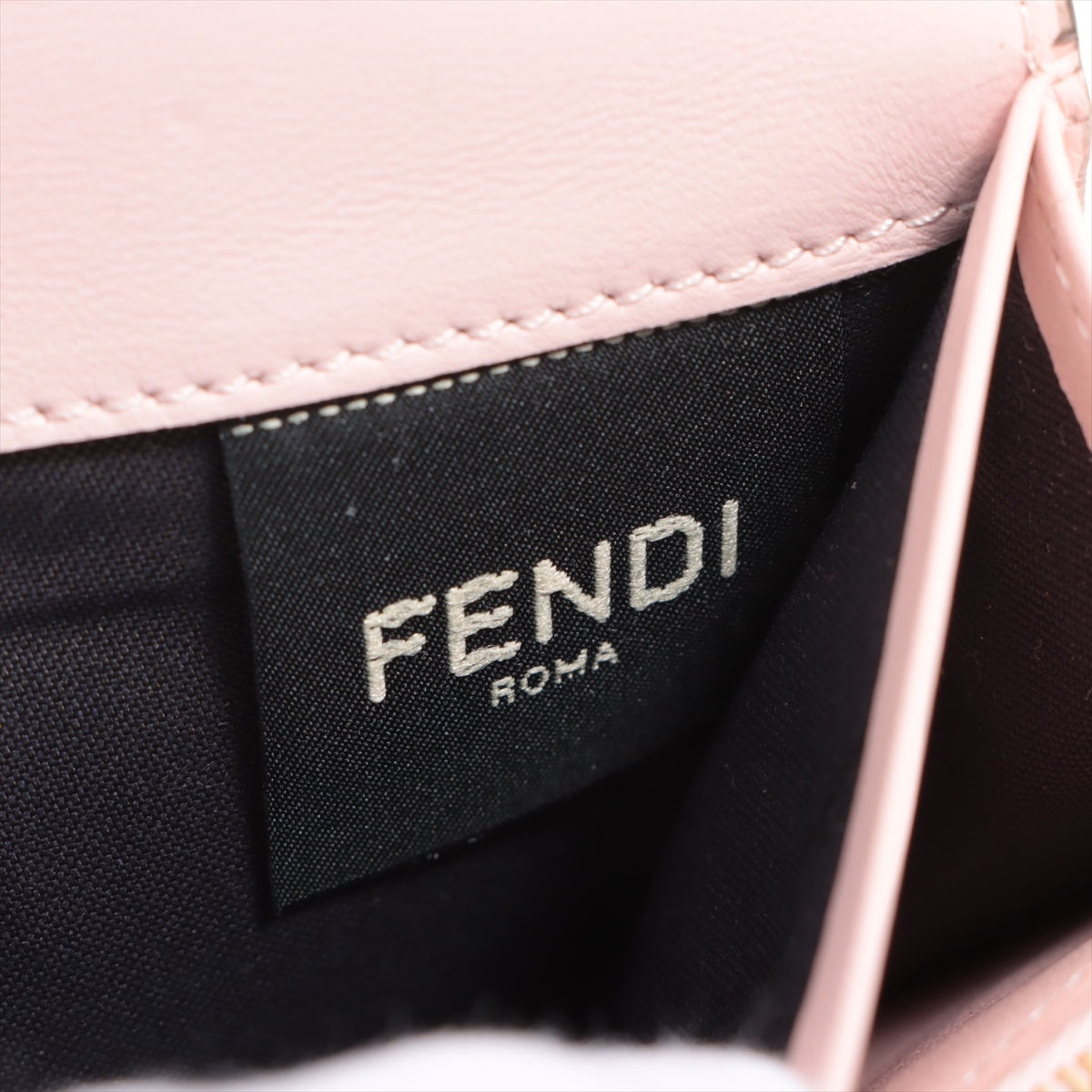 Fendi Zucca 8M0251 Leather Long Wallet Pink