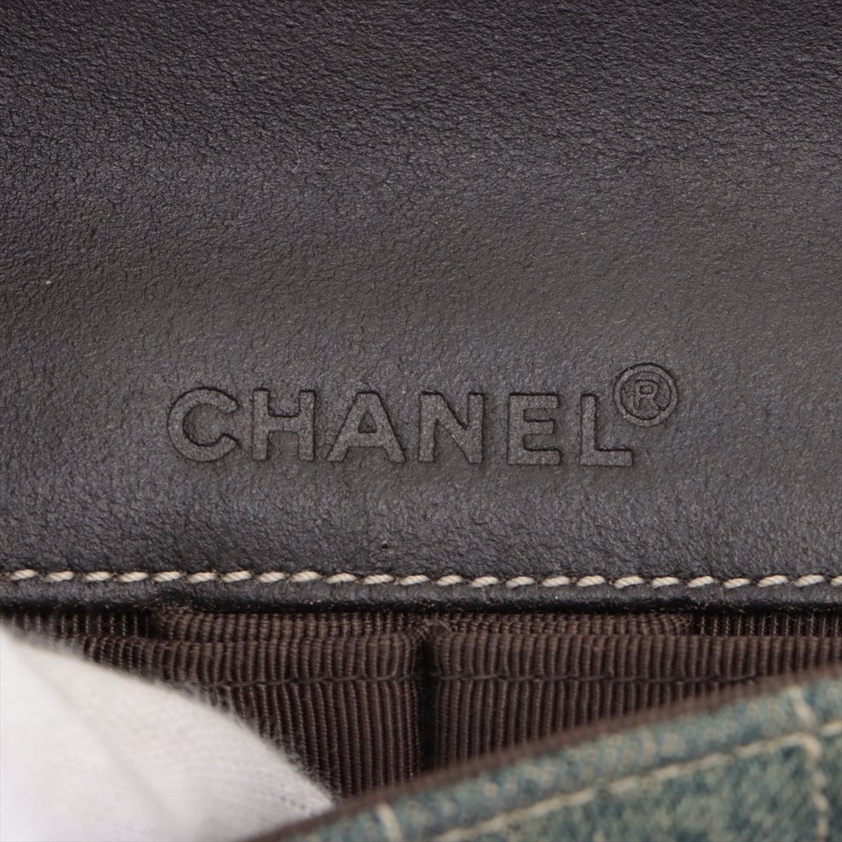 Chanel Chocolate Bar Denim Chain Shoulder Bag Blue Silver G  6th