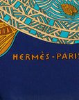 Hermes Carré 90 ART des STEPPES Step Art Museum SCalf Red Blue Multicolor Silk  Hermes