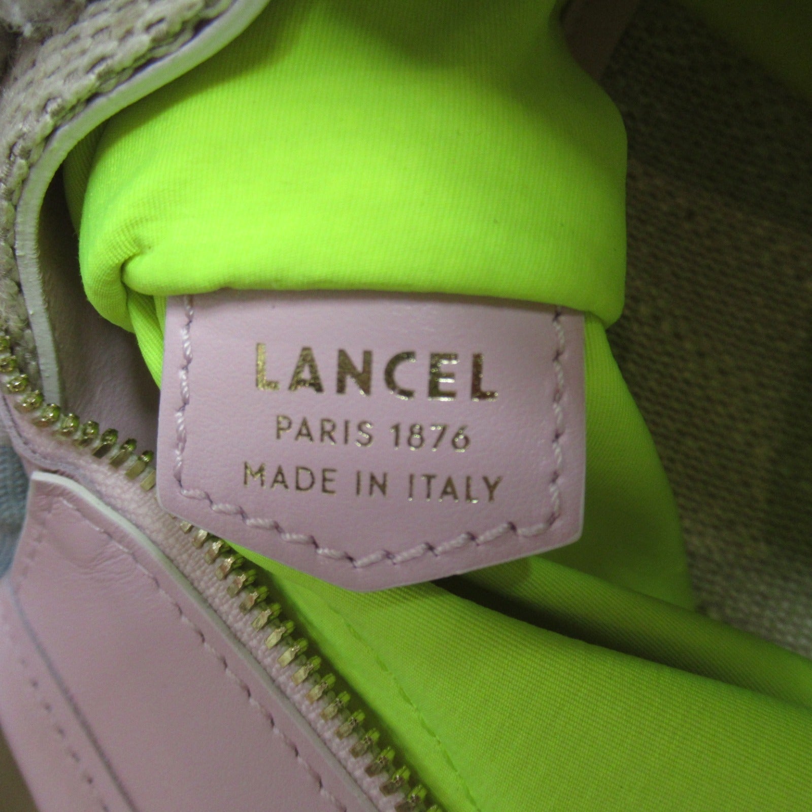 Lancel LANCEL 2w Shoulder Bag 2way Shoulder Bag Leather Linen  White/Pink/Natural/Draje Pink A120067J