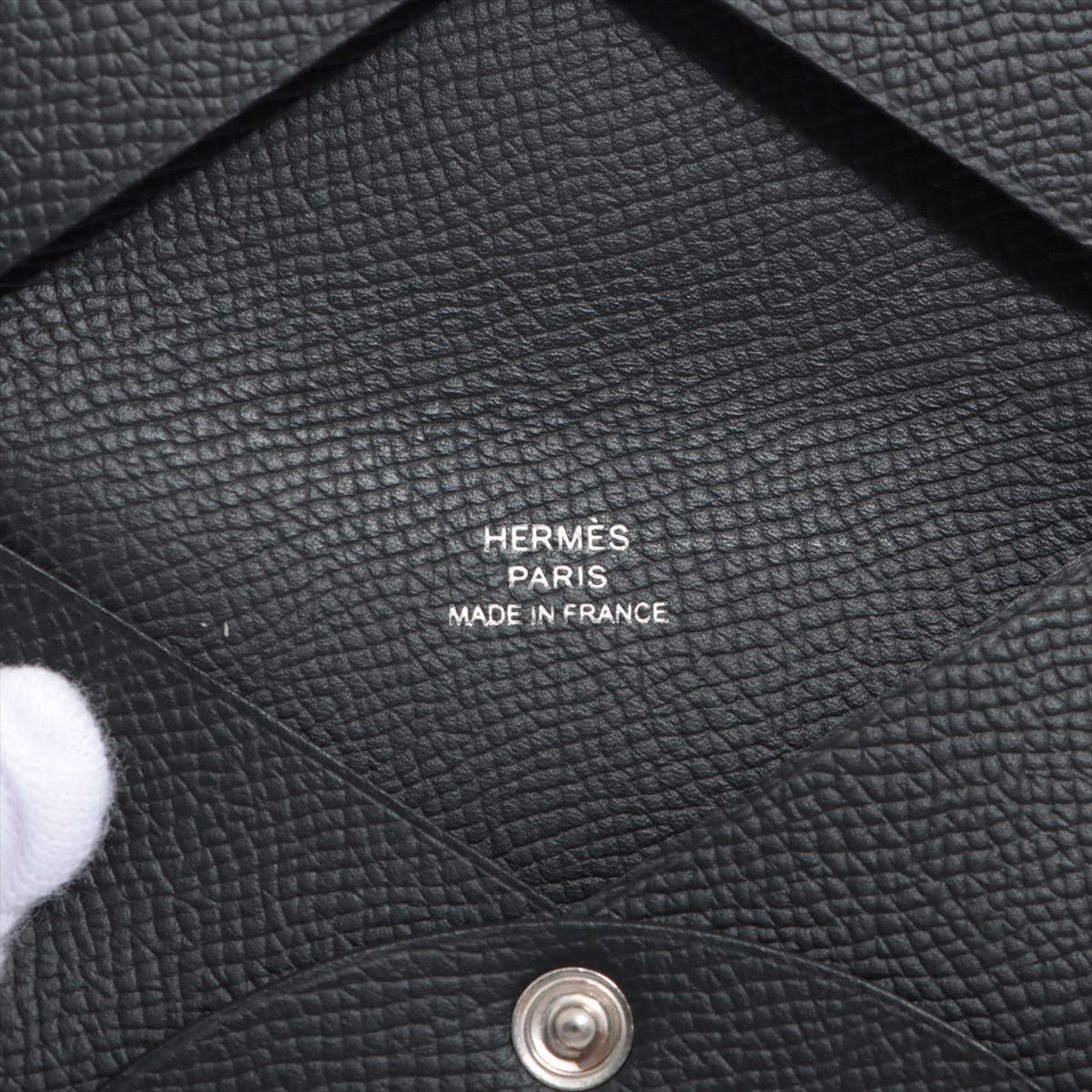 Hermes Calvi Warpson Card Case Black Silver Gold  U 2022