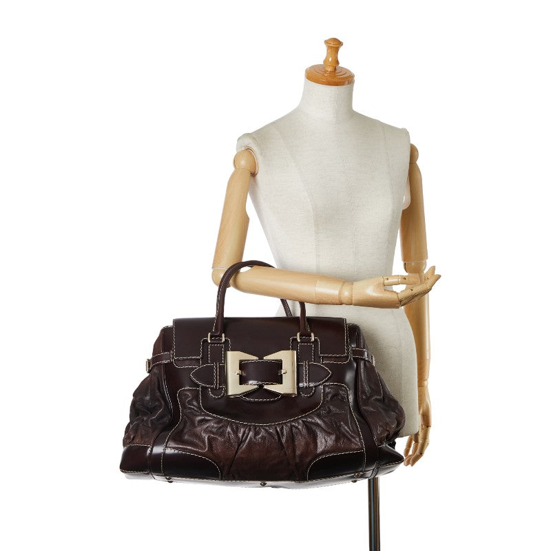 Gucci Queen Handbag 189881 Brown Leather  Gucci