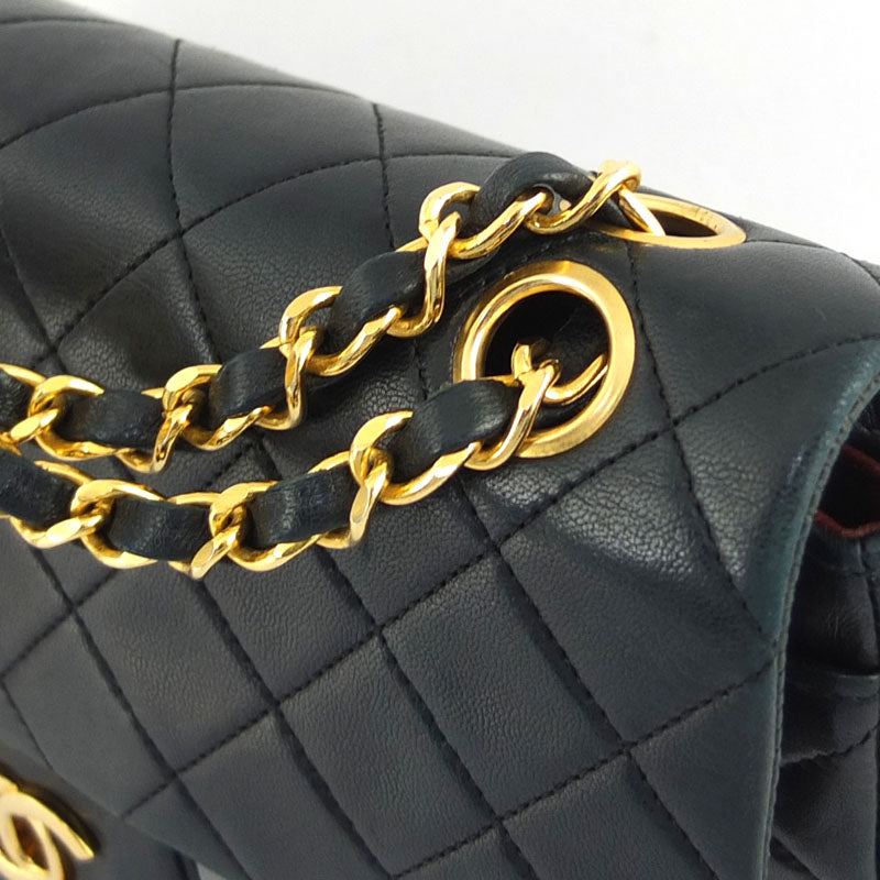 Chanel Double Flap Chain Shoulder Bag 23 A01113 Black G Gold
