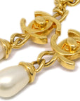 Chanel Artificial Pearl Turnlock Chain Necklace 97A