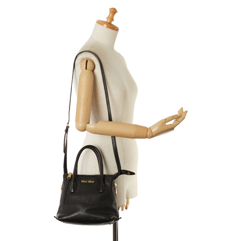 Moumu Mini handbag shoulder bag 2WAY black leather ladies MIUMIU