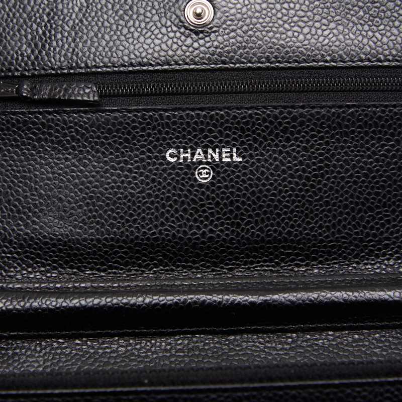 Chanel Matrasse Chain Wallet Caviar S Black (Silver G )  Wallet