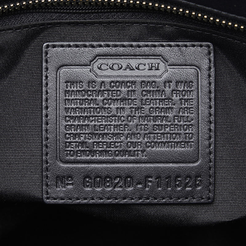 Coach Logo Handbag Handbags Black Leather  Coach